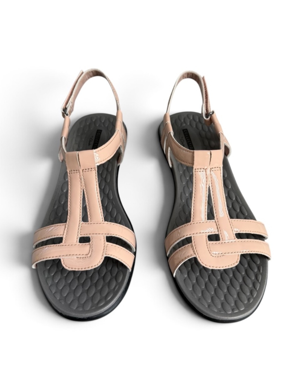 Clarks Sonar Aster Sandals Women’s 9.5 Blush Pink T-Strap Wedge New No Box